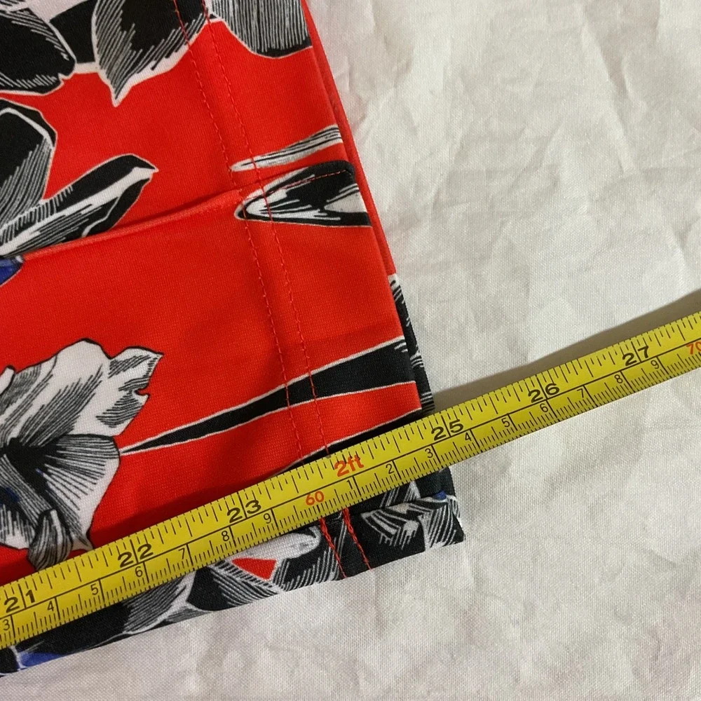 Nike Floral Track Pants Women M Red Cropped Botanical Logo Tape Streetwear Retro